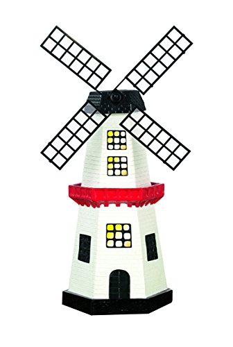 EASYmaxx 09387 Solar-Windmühle | kabellos, bis zu 8 Std. Leuchtdauer, Tageslichtsensor | für Innen und Aussen von EASYmaxx