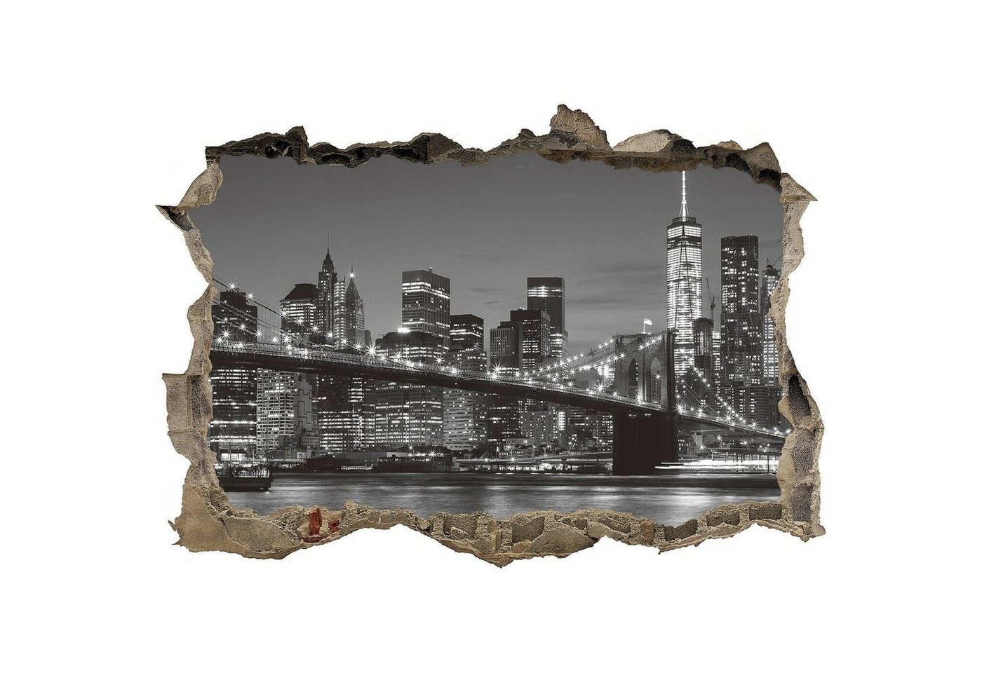 EASYmaxx 3D-Wandtattoo 70 x 100 Skyline, Wandsticker Wand Tattoo Wandufkleber mit beeindruckendem 3D-Effekt! Wiederverwendbar von EASYmaxx