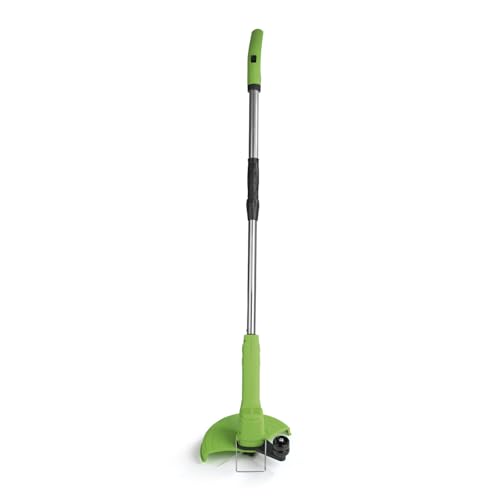 EASYmaxx Akku-Rasentrimmer | Kabelloses Rasentrimmen mit langanhaltendem Akku | Höhenverstellbarer Teleskopgriff | Blumenschutz und schneller Klingenwechsel durch Kabelbinder-Design von EASYmaxx