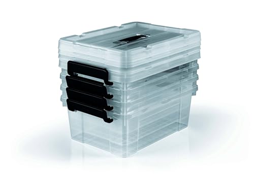 EASYmaxx Aufbewahrungsbox mit Deckel 4er-Set | Sicher verwahrbar dank Klick-Verschluss (8-tlg.) | Transparenter Organizer zum Verstauen | Idealer Haushalts- & Küchenhelfer - Vorratsdosen [BPA-frei] von EASYmaxx