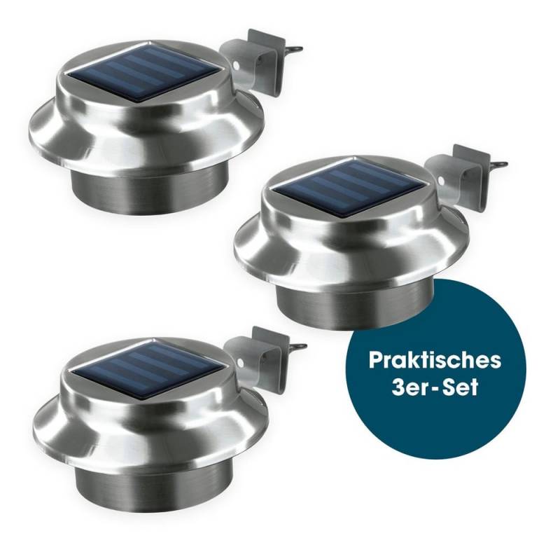 EASYmaxx Dachrinnenleuchten Solar-Leuchte Dachrinne, Edelstahl, Außenbeleuchtung, Kabellos, Beleuchtung von EASYmaxx