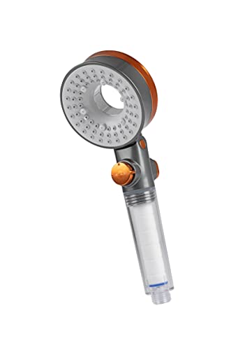 EASYmaxx Duschkopf Water-Control | Bis zu 65% Wassersparen mit Spar & Stopp Funktion | 3 Strahl Modi - Spa, Regendusche & Turbo | Brause mit optimalem Wasserdruck | für Dusche & Bad [Silber] von EASYmaxx