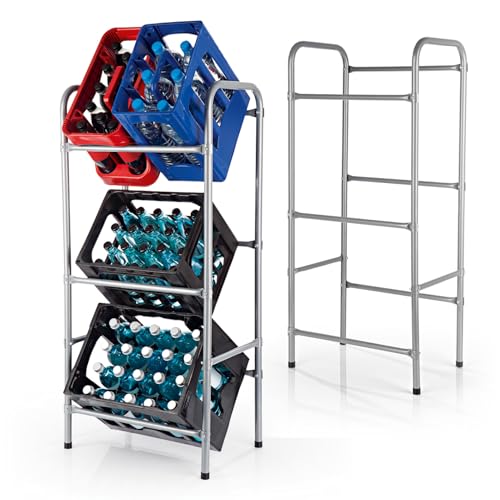 EASYmaxx Getränkekistenregal aus Metall für 3 Kästen 2er-Set | Platzsparende, praktische und organisierte Lagerung auf 3 Etagen | Kistenregal für Ordnung und Platz in Ihrem Zuhause EASYmaxx Getränkekistenregal aus Metall für 3 Kästen 2er-Set | Platzsparende, praktische und organisierte Lagerung auf 3 Etagen | Kistenregal für Ordnung und Platz in Ihrem Zuhause von EASYmaxx