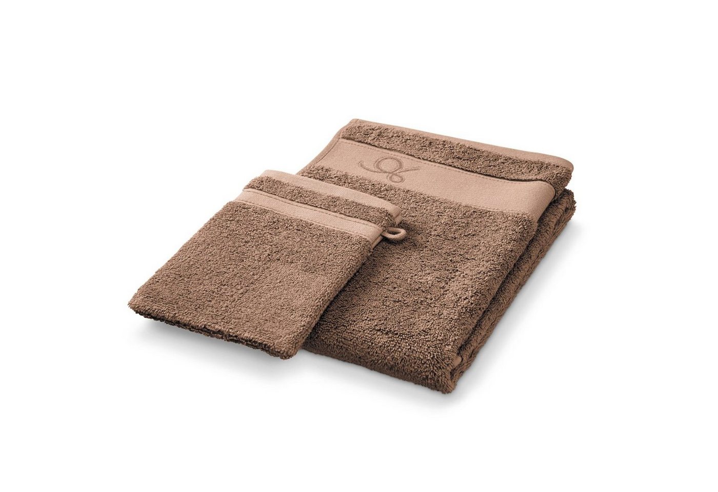 EASYmaxx Handtuch Set, Baumwolle, (2-tlg), DESCAMPS Handtuch, Waschlappen, cacao von EASYmaxx
