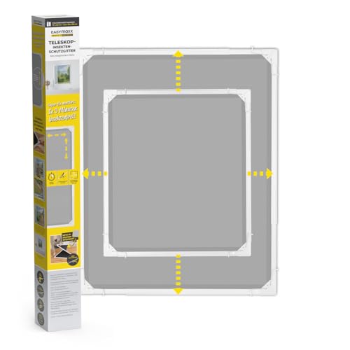 EASYmaxx Insect Protect | Teleskop-Insektenschutzgitter | Fliegengitter Fenster | mit vormontierten Rahmen | ausziehbarer Insektenschutz | integriertes Moskitonetz | weiß von EASYmaxx