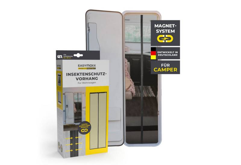 EASYmaxx Insektenschutz-Vorhang für Campingwagen 60 x 180 cm mit XXL-Magnetbändern selbstschließend, (1-St., 60 x 180 cm), selbstschließend von EASYmaxx
