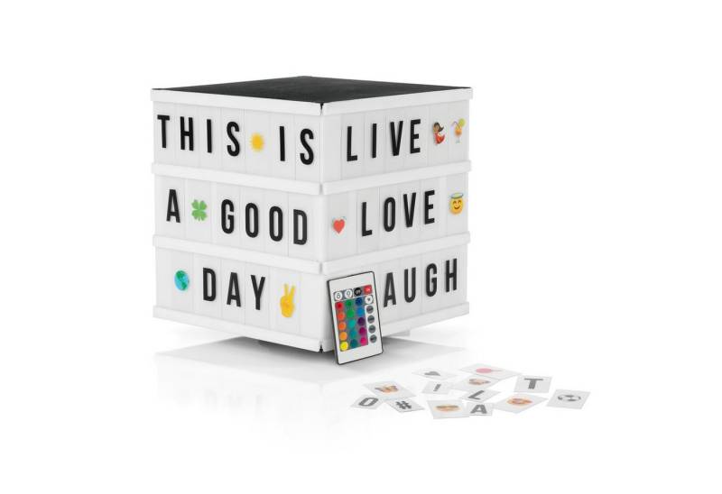 EASYmaxx LED Dekolicht LED-Leuchtkasten Würfel 173 Buchstaben & 150 Moodjis EASYmaxx LED Dekolicht LED-Leuchtkasten Würfel 173 Buchstaben & 150 Moodjis von EASYmaxx