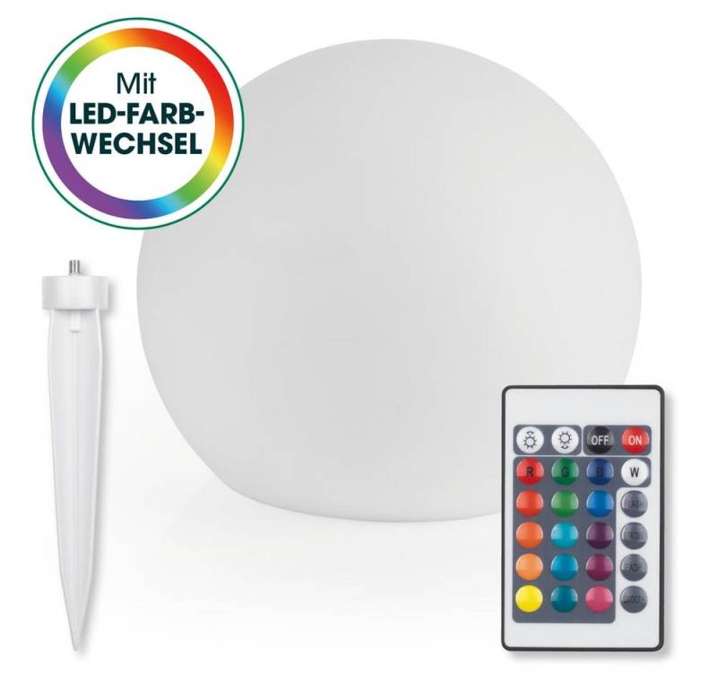 EASYmaxx LED Solarleuchte 2er- Set LED Solarleuchte mit Farbwechsel, Deko Gartenleuchte mit LED, Solar-Dekokugel, ideal für Garten, Terrasse, Balkon von EASYmaxx