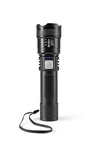 EASYmaxx LED Taschenlampe wiederaufladbar mit USB-C & Zoom | 3 Lichtmodi, extra hell, lange Laufzeit & spritzwassergeschützt |für Camping, Haushalt, Auto & unterwegs von EASYmaxx