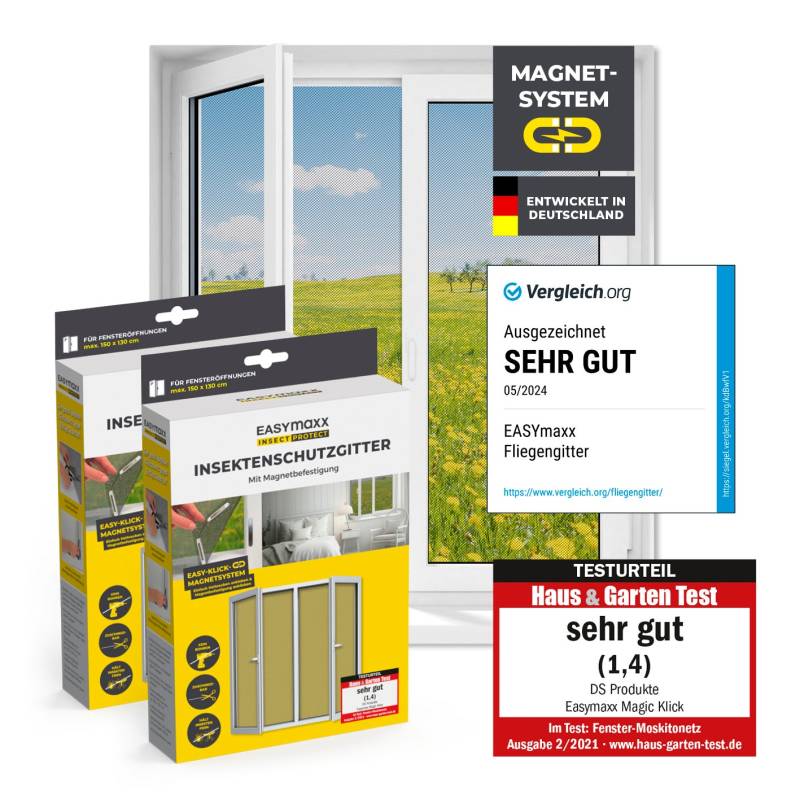 Insektenschutzgitter mit Magnetbefestigung - 2er-Set von EASYmaxx