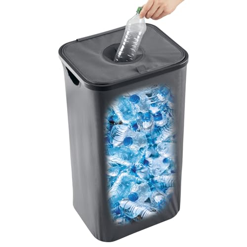 EASYmaxx Pfandflaschen Sammelbehälter 100 L mit 2 herausnehmbaren Tragetaschen | Flaschen Aufbewahrung für Altglas & Leergut | Behälter für Leergut | Flaschensammler für Küche & Abstellraum von EASYmaxx