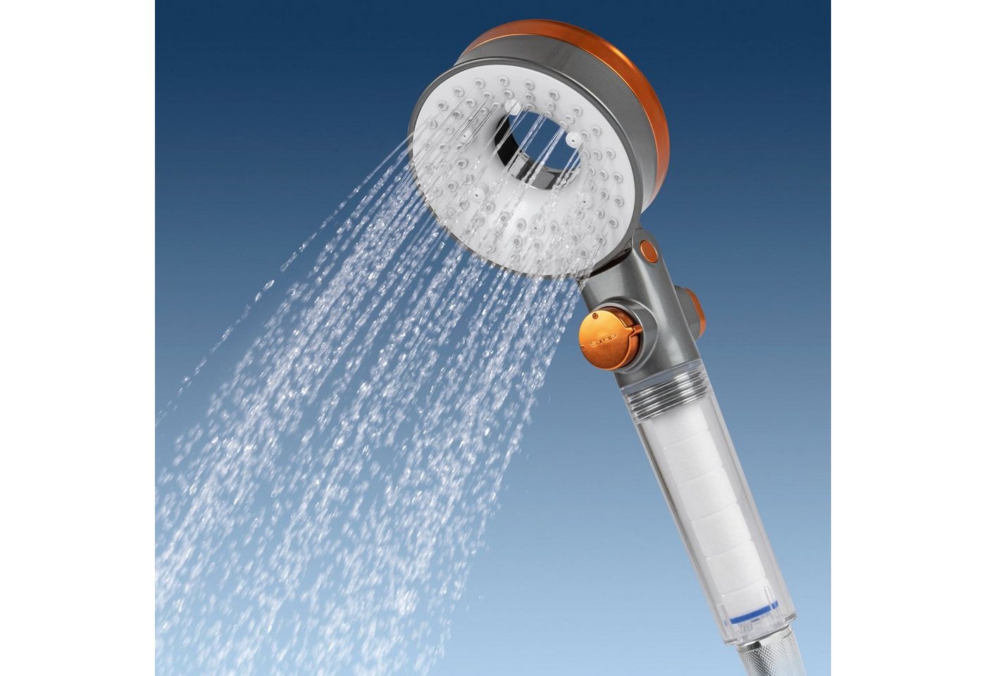 EASYmaxx Regenduschkopf Water-Control mit Spar- & Stopp-Funktion, bis 65% Wasser sparen von EASYmaxx
