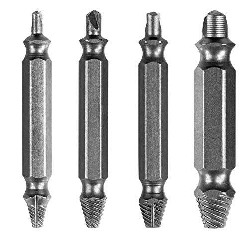 EASYmaxx Schraubenentferner-Set | Schraubenausdreher 4er-Set, 4 Bits in verschiedenen Größen | zum Bohren und Rausdrehen [schwarz] von EASYmaxx