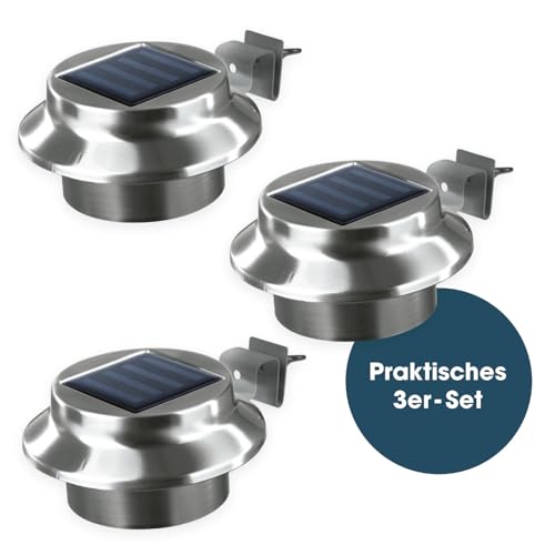 EASYmaxx Solar-Dachrinnenleuchten 3er Set, Edelstahl | Außenbeleuchtung | Kabellos | Beleuchtung EASYmaxx Solar-Dachrinnenleuchten 3er Set, Edelstahl | Außenbeleuchtung | Kabellos | Beleuchtung von EASYmaxx
