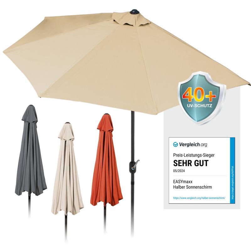 EASYmaxx Sonnenschirm - halbrund, beige von EASYmaxx