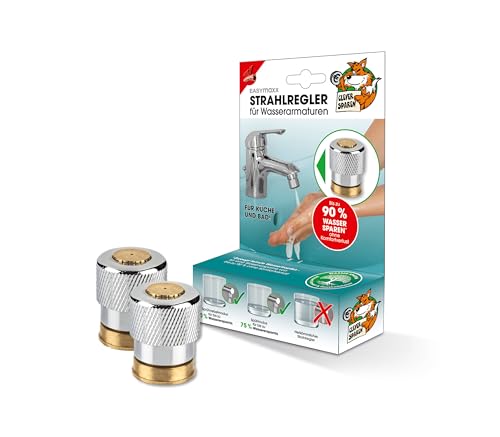 EASYmaxx Strahlregler für Wasserarmaturen Variation | Wasserersparnis bis zu 90% ohne Komfortverlust | Durchflussbegrenzer für Wasserhähne in Küche und Bad | 3,5cm [Edelstahl] von EASYmaxx