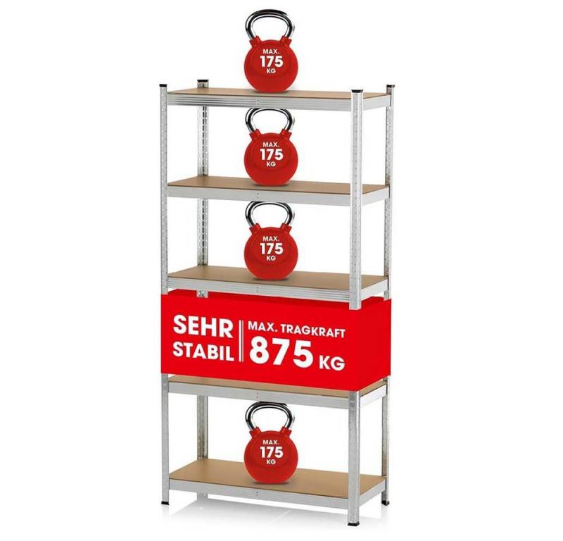 EASYmaxx Trittleiter Schwerlastregal mit 5 belastbaren Holzböden 180x90x40cm EASYmaxx Trittleiter Schwerlastregal mit 5 belastbaren Holzböden 180x90x40cm von EASYmaxx