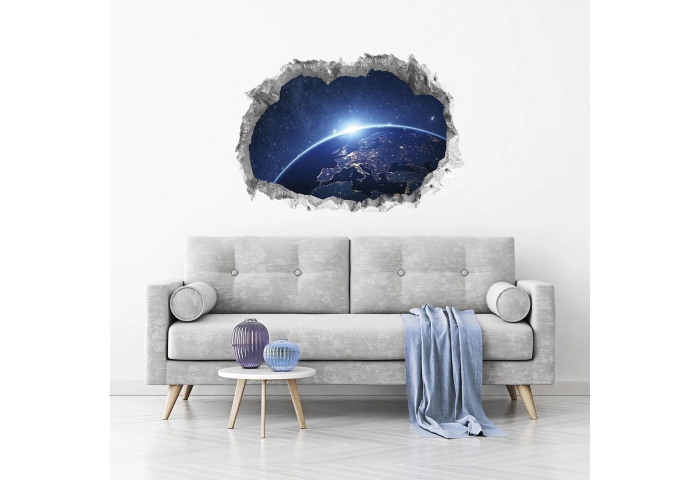 EASYmaxx Wandsticker Wandtattoo 3D fluoreszierend Galaxy", 70 x 100 Planet Lichteffekt Wandaufkleber" von EASYmaxx