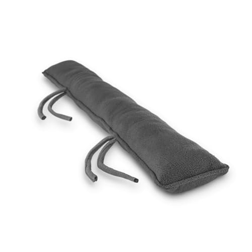 EASYmaxx Zugluftstopper | Luftstopper für Türen & Fenster | extra schwere Türbodendichtung | Schutz vor Luftzug & Lärm | Energiesparend | Waschbar [90cm lang/Anthrazit] von EASYmaxx
