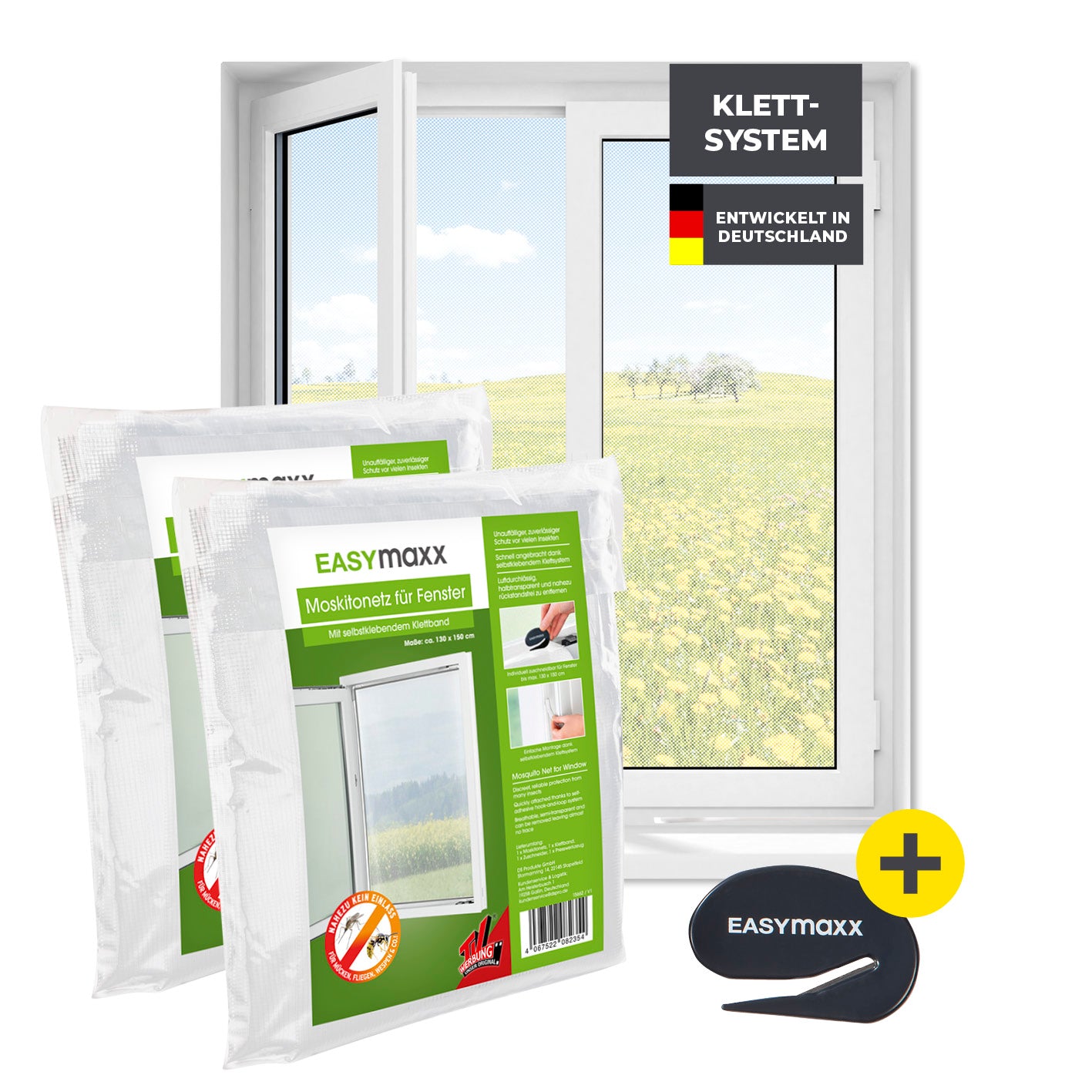 Moskitonetz für Fenster mit selbstklebendem Klettband - 2er-Set - 130 x 150 cm - Weiß Moskitonetz für Fenster mit selbstklebendem Klettband - 2er-Set - 130 x 150 cm - Weiß von EASYmaxx