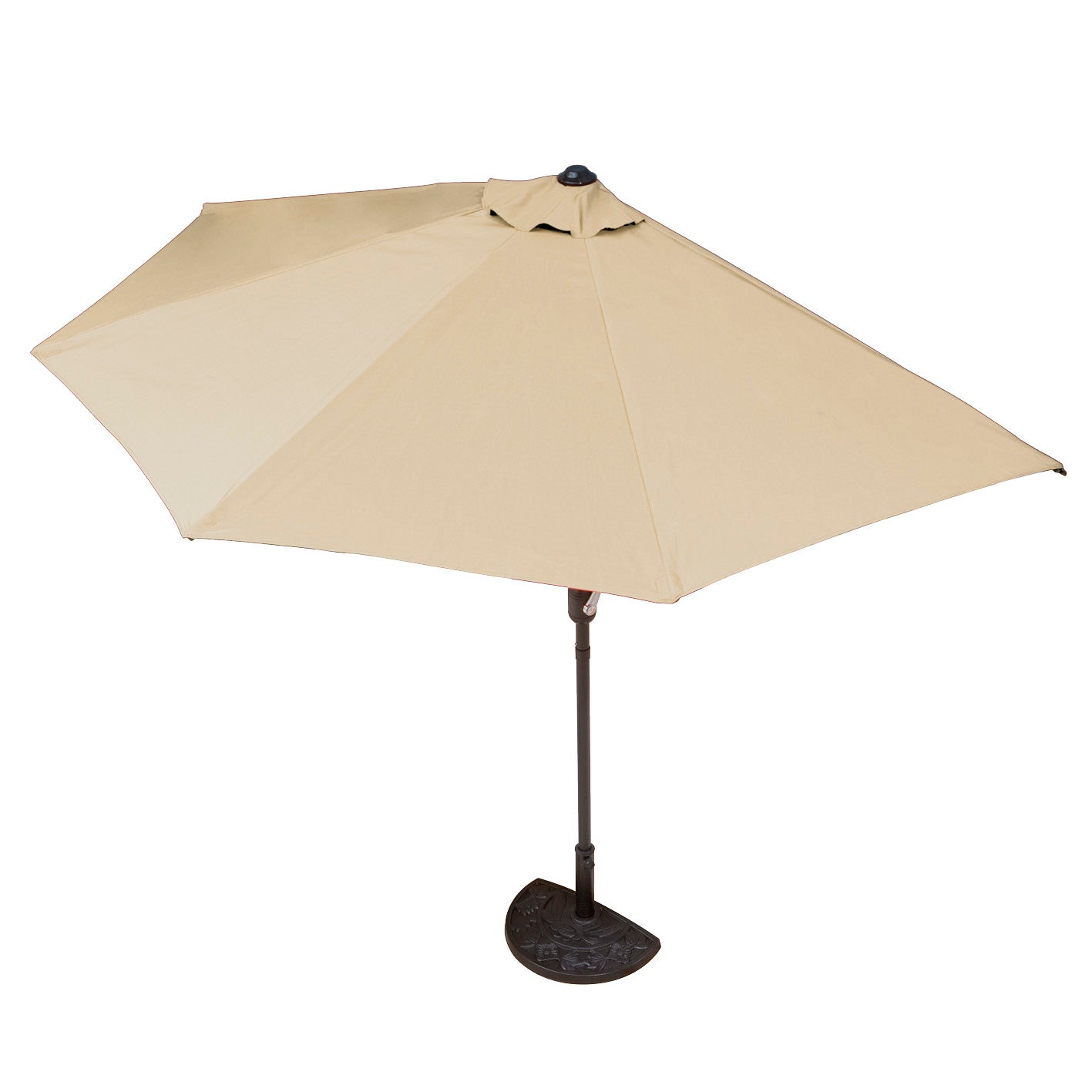 Sonnenschirm mit UV-Schutz  mit Sonnenschirmfuß - halbrund  270x140 cm - beige von EASYmaxx