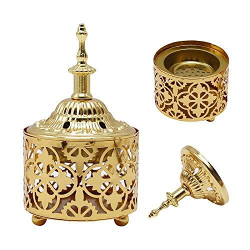 EATAKWARD Arabischer Räuchergefäß aus Metall, Vintage-Räuchergefäß, Aromalampe, Räucherstäbchenhalter, Eisenkunst, Kerzenständer, Duftkerzenständer für Zuhause, Tischdekoration EATAKWARD Arabischer Räuchergefäß aus Metall, Vintage-Räuchergefäß, Aromalampe, Räucherstäbchenhalter, Eisenkunst, Kerzenständer, Duftkerzenständer für Zuhause, Tischdekoration von EATAKWARD