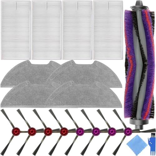 EATBALE 17 Stück Ersatzteile Zubehör kompatibel mit Eureka E10s für Midea M9 für Obode A8 Roboterstaubsauger 1 x Hauptbürste 8 x Seitenbürsten 4 x Wischtücher 4 x Hepa-Filter Zubehörset EATBALE 17 Stück Ersatzteile Zubehör kompatibel mit Eureka E10s für Midea M9 für Obode A8 Roboterstaubsauger 1 x Hauptbürste 8 x Seitenbürsten 4 x Wischtücher 4 x Hepa-Filter Zubehörset von EATBALE