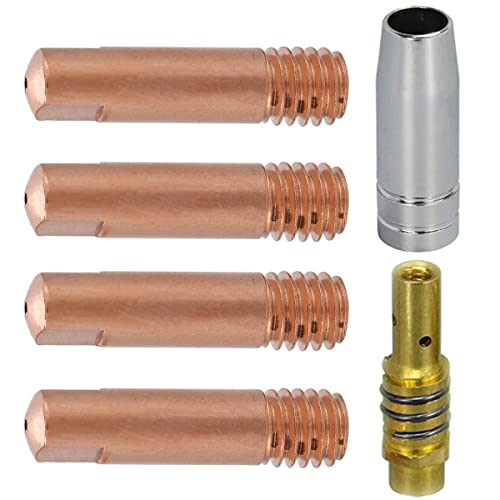 EATBALE 6Pcs MB15 15AK Verschleißteile Set für MB 15AK, Kontaktspitze 0,8 mm M6 & Spitzenhalter Diffusor & Schutzkappe für MB15 15AK MIG Schweißbrenner von EATBALE
