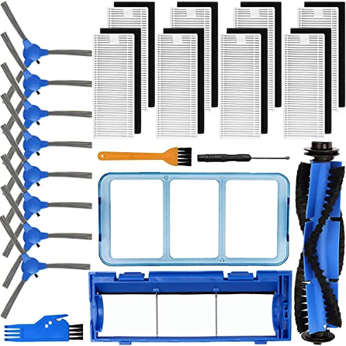 EATBALE Ersatzteile Zubehör für Eufy RoboVac 11S, 15C, 15T, 30, 30C, 12, 35C, Staubsaugerfilter, 8 Seitenbürsten, 8 Filter, 1 Hauptbürste, 1 Vorfilter, 1 Walzenbürstenschutz (22 Stück) von EATBALE