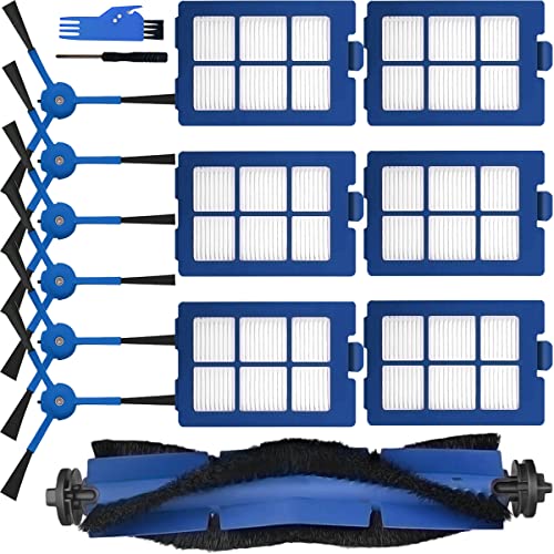 EATBALE Ersatzteile Zubehör für Eufy RoboVac X8 Serie Hybrid Staubsauger Roboter, 1 x Hauptbürste, 6 x Seitenbürste, 6 x HEPA-Filter, 1 x Reinigungsbürste, 1 x Schraubendreher (13 Stück) von EATBALE