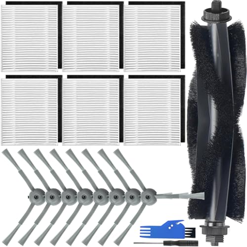 EATBALE 15 Stück L60 / L50 SES Ersatzteile für Eufy L60 L50 Staubsaugerroboter 1 Hauptbürste 8 Seitenbürste 6 HEPA-Filter (mit Schwamm) Walzenbürste Randbürste Verbrauchsmaterial Universal-Zubehörset von EATBALE