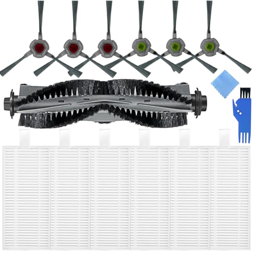 EATBALE P20 Ersatzteile Zubehörset für Airrobo P20 Roboterstaubsauger Ersatz Zubehör Kit 1 Walzenbürste, 6 Seitenbürsten, 6 HEPA-Filter, Waschbare und Wiederverwendbare Ersatzteile(13 Stück) von EATBALE