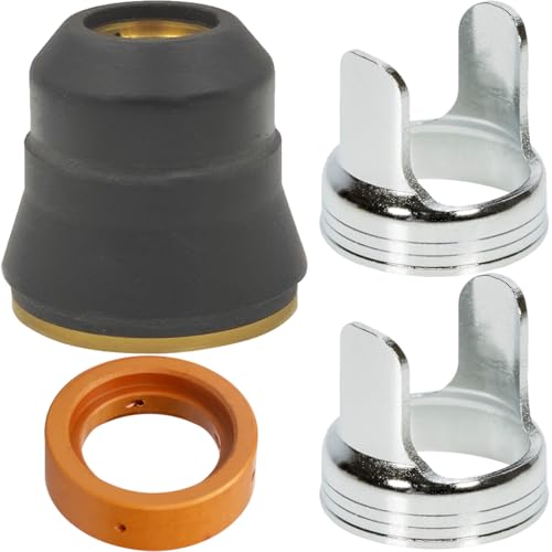 EATBALE Plasmabrenner Zubehör Kit, 60389 Retaining Cap, 60028 Wirbelring, 60028 Abstandshalter Stand-Off für Harbor Freight Titanium 45A IPT40 PT40 IPT45 IPT60 PT60 Plasma-Schneidbrenner (4 Stück) von EATBALE