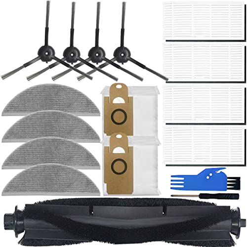 EATBALE Zubehör Ersatzteile Set für Lydsto R1 Roboter Staubsauger, 1 Hauptbürste, 4 Seitenbürsten, 4 Filter, 4 Mikrofasermopptuch 2 Staubbeutel, 1 Reinigungsbürste, 1 Schraubendreher (15 Stück) von EATBALE