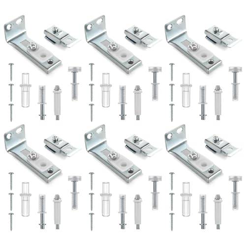 EATHEATY Bifold Door Hardware Repair Kit - 6 Pack Bi-fold Sliding Closet Door Hardware Kit - Folding Pocket Door Replacement Parts for 7/20.3 cm to 2.5 cm Track - Include Top Bottom Brackets Pivots von EATHEATY