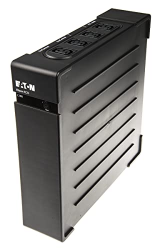 Eaton USV Ellipse ECO 1200 USB IEC -Off-line Unterbrechungsfreie Stromversorgung (USV)-1200VA -EL1200USBFR (8 IEC Ausgänge, Überspannungsschutz, Akku) - USV mit USB-Schnittstelle (inkl.Kabel) Schwarz von Eaton
