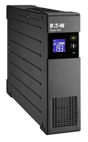 Eaton USV Ellipse PRO 1600 DIN - Line Interactive USV - ELP1600DIN - 1600VA - (8 IEC Ausgänge) - Spannungsregelung (AVR) - USV mit Display und USB-Schnittstelle (inkl. USB-Kabel) von Eaton