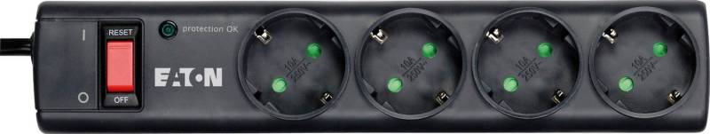 EATON PS4D Steckdosenleiste 4-fach (LED-Statusanzeige, Kabellänge 1 m) von EATON