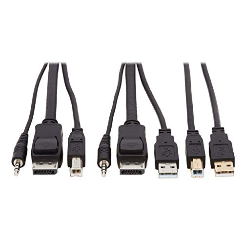 Tripp Lite DisplayPort KVM Cable Kit 4K USB 3.5mm Audio 3xM/USB M/6ft (P783-006-U) von Tripp Lite
