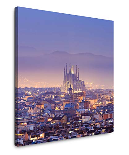 EAUZONE GmbH Skyline Barcelona 90x90cm Wandbild auf Leinwand, Kunstdruck Moderne Bilder von EAUZONE GmbH