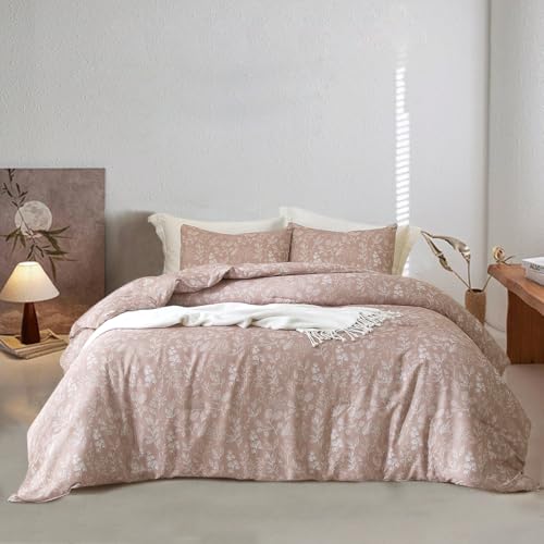 EAVD Bettwäscheset mit 2 Kissenbezügen, weiches Baumwoll-Bettwäsche-Set mit 2 Kissenbezügen, schickes Vintage-Blumenmuster, Bettdeckenbezug mit Reißverschluss EAVD Bettwäscheset mit 2 Kissenbezügen, weiches Baumwoll-Bettwäsche-Set mit 2 Kissenbezügen, schickes Vintage-Blumenmuster, Bettdeckenbezug mit Reißverschluss von EAVD