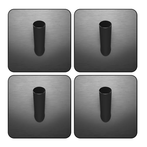 EAVY - 4er Set Selbstklebende Handtuchhaken Edelstahl - Gun Metal von EAVY