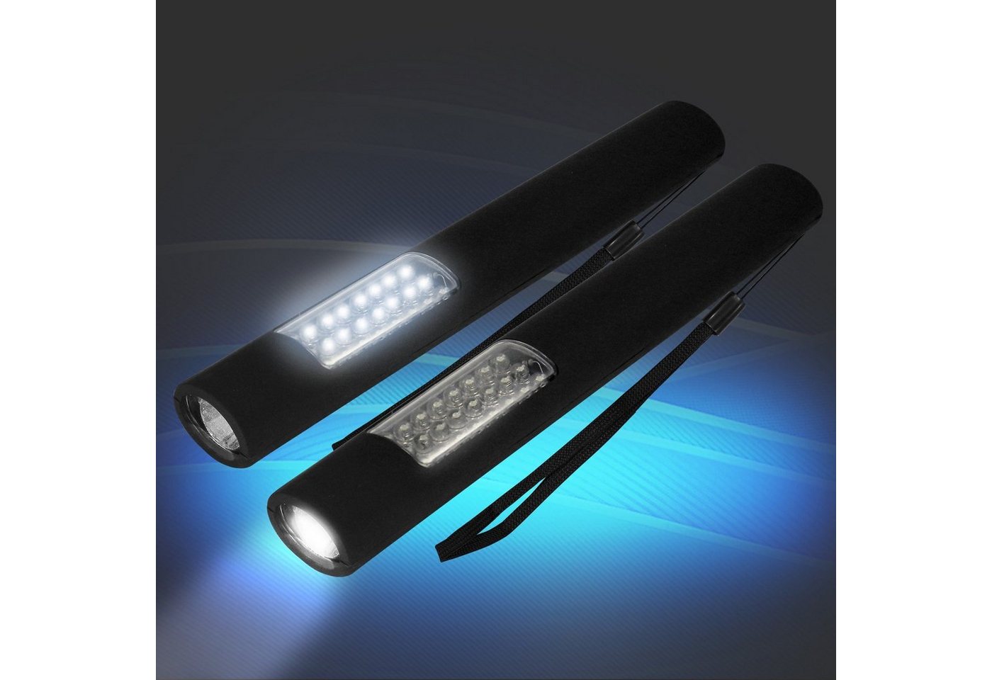 EAXUS LED Arbeitsleuchte 2er Set Worklight mit Magnet - inkl. Batterien, LED fest integriert, 2 Leuchtmodi, Inspektionsleuchte, Handlampe von EAXUS