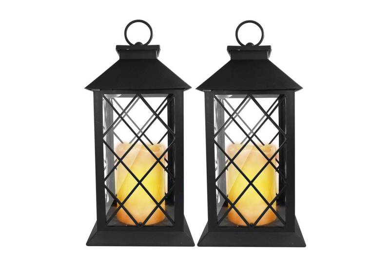 EAXUS LED Laterne Sturmlaterne mit warmweißer LED-Kerze, realistischer Flackereffekt, LED fest integriert, Warmweiß, Gartenleuchte von EAXUS