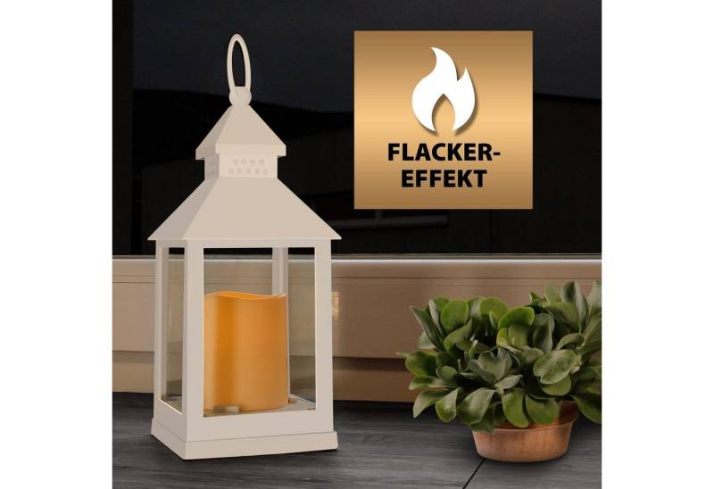 EAXUS LED Laterne Windlicht mit realistischem Flammeneffekt, LED fest integriert, warmweiß, 360° drehbarer Aufhängering, täuschend echte LED-Kerze EAXUS LED Laterne Windlicht mit realistischem Flammeneffekt, LED fest integriert, warmweiß, 360° drehbarer Aufhängering, täuschend echte LED-Kerze von EAXUS