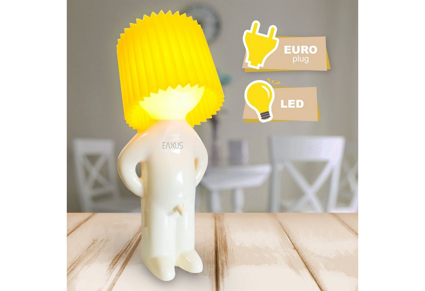 EAXUS LED Nachttischlampe Witzige LED Nachttischlampe - Dekoleuchte Scherzgeschenk, LED wechselbar, Warmweiß, Beleuchtetes Männchen mit Schniedel-Schalter von EAXUS