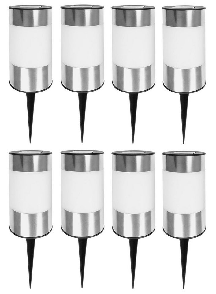EAXUS LED Solarleuchte 8er Set SMD LED Garten Leuchten Big Tube Solarlampe Gartenleuchte, LED fest integriert, Neutralweiß, mit Erdspieß und Dämmerungssensor EAXUS LED Solarleuchte 8er Set SMD LED Garten Leuchten Big Tube Solarlampe Gartenleuchte, LED fest integriert, Neutralweiß, mit Erdspieß und Dämmerungssensor von EAXUS