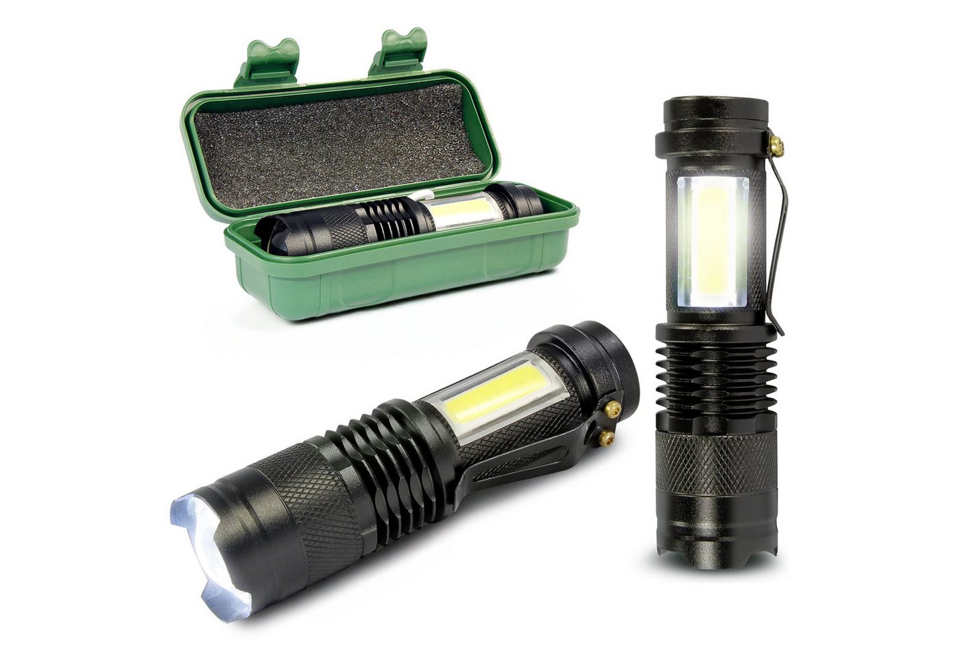 EAXUS LED Taschenlampe Glow-Max (1-St), mit 2 Lichtquellen und 3 Lichtmodi von EAXUS