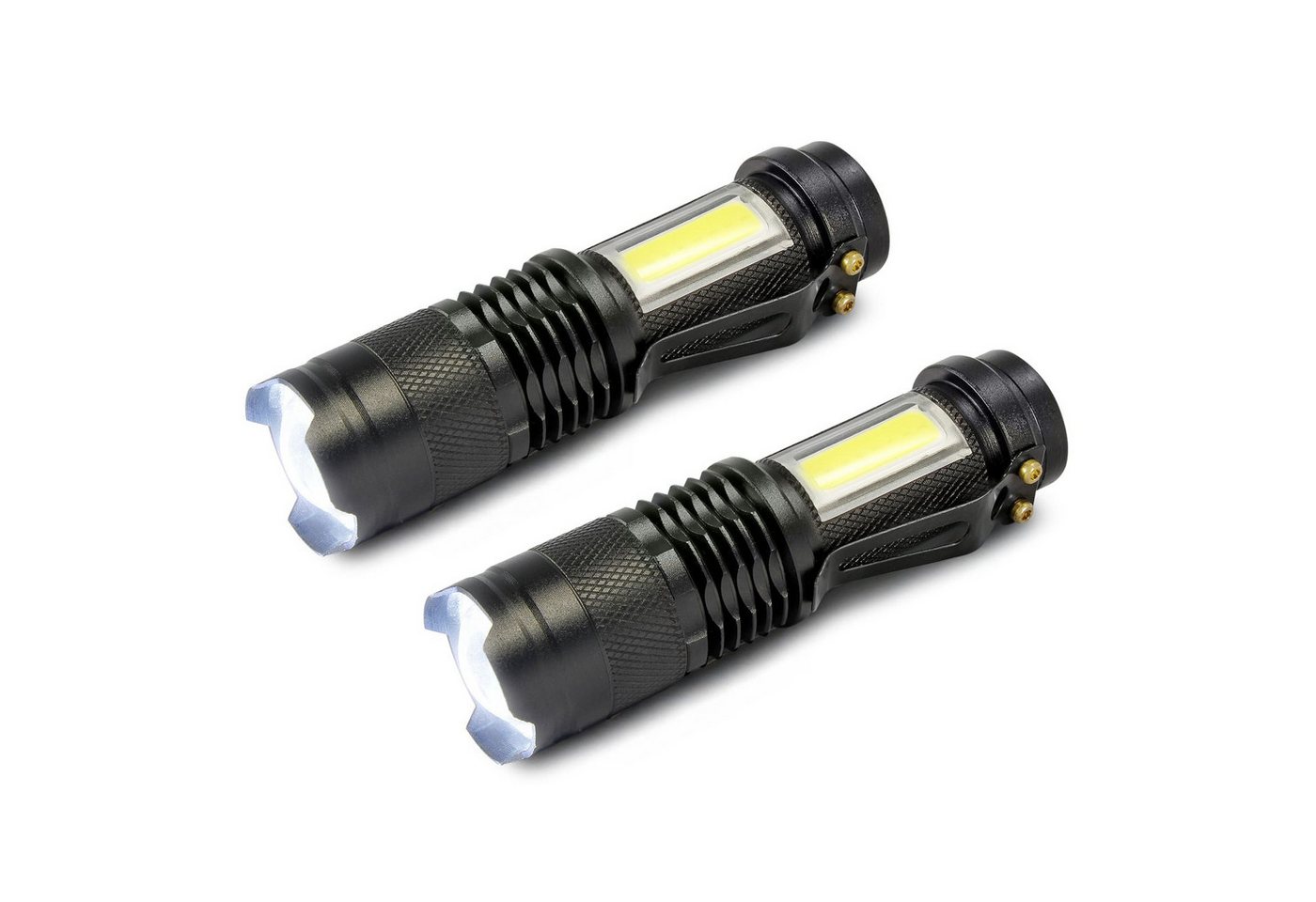 EAXUS LED Taschenlampe Glow-Max (2-St), mit 2 Lichtquellen und 3 Lichtmodi von EAXUS