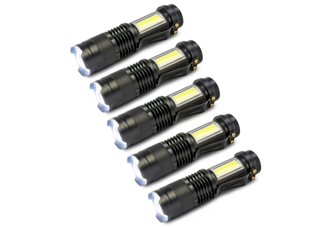 EAXUS LED Taschenlampe Glow-Max (5-St), mit 2 Lichtquellen und 3 Lichtmodi von EAXUS